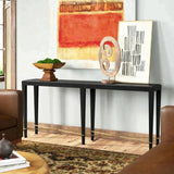 Black Lacquered Linen Verona Black Console Table