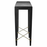 Black Lacquered Linen Verona Black Console Table