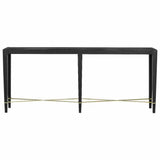 Black Lacquered Linen Verona Black Console Table