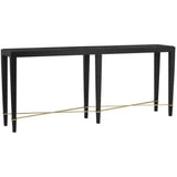 Black Lacquered Linen Verona Black Console Table