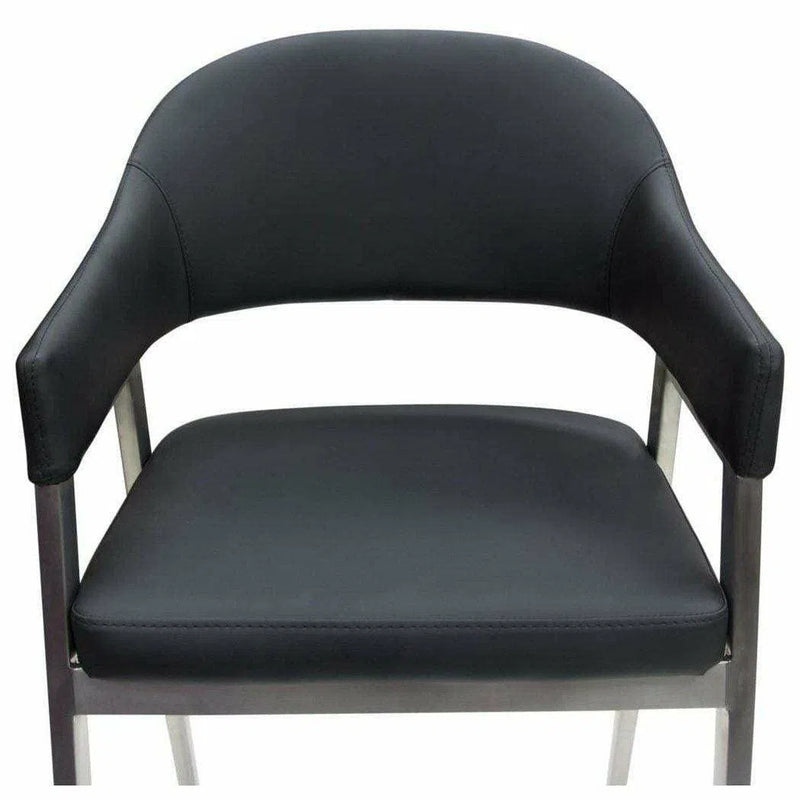 Black Leather Counter Height Chairs Set of Two Counter Stools LOOMLAN By Diamond Sofa