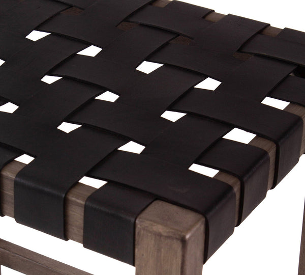 Black Leather Counter stool Madeira-Counter Stools-Peninsula Home-LOOMLAN