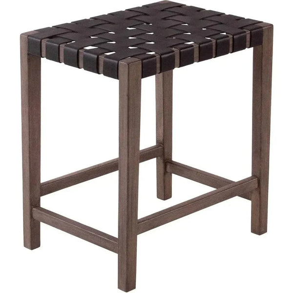Black Leather Counter stool Madeira - LOOMLAN - Peninsula Home - Counter Stools