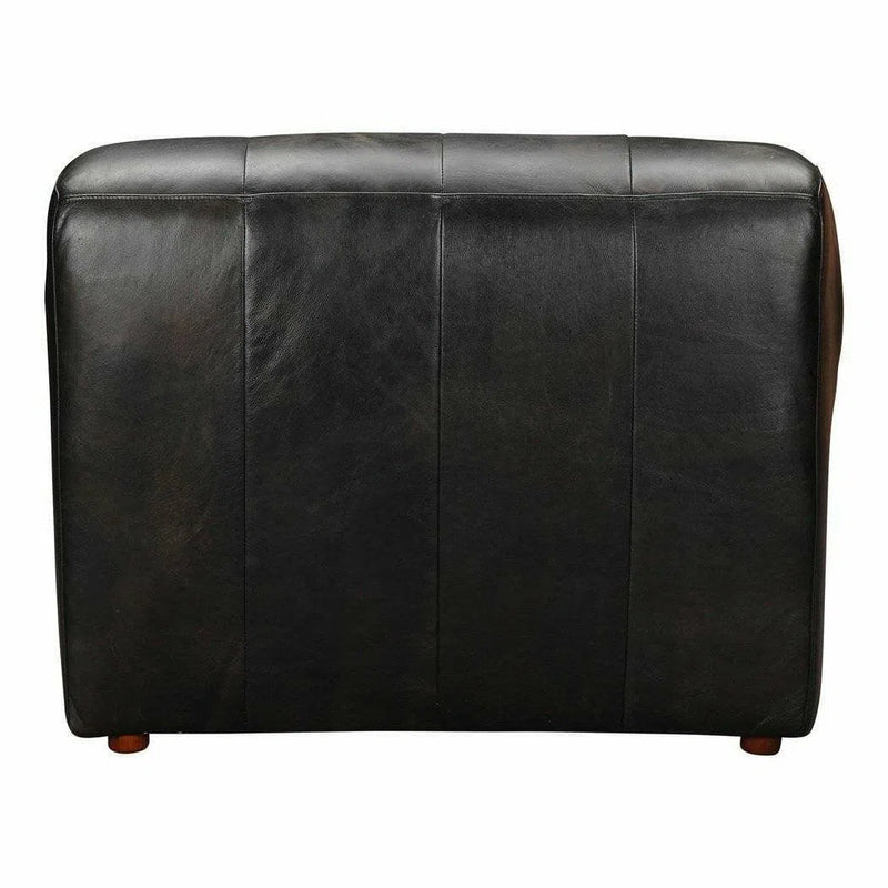 Black Leather Lounge Chaise Indoor Seating Chaises LOOMLAN By Moe's Home