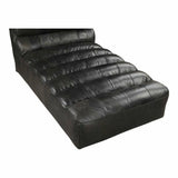 Black Leather Lounge Chaise Indoor Seating Chaises LOOMLAN By Moe's Home