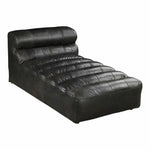 Black Leather Lounge Chaise Indoor Seating