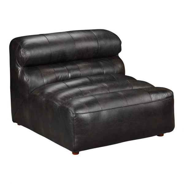 Black Leather Signature Modular Slipper Chair Modular Components LOOMLAN By Moe's Home