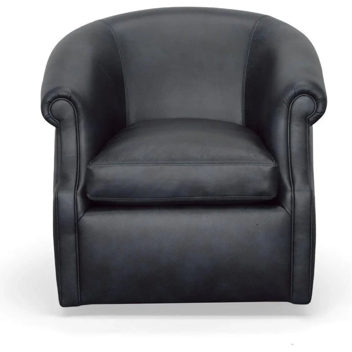 Black Leather Swivel Club Chair Seattle - LOOMLAN - Uptown Sebastian - Club Chairs