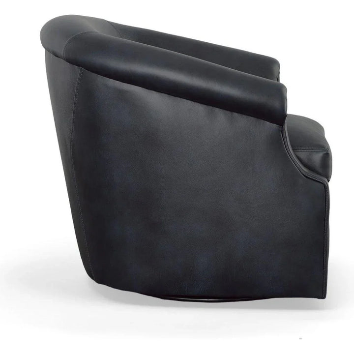 Black Leather Swivel Club Chair Seattle - LOOMLAN - Uptown Sebastian - Club Chairs