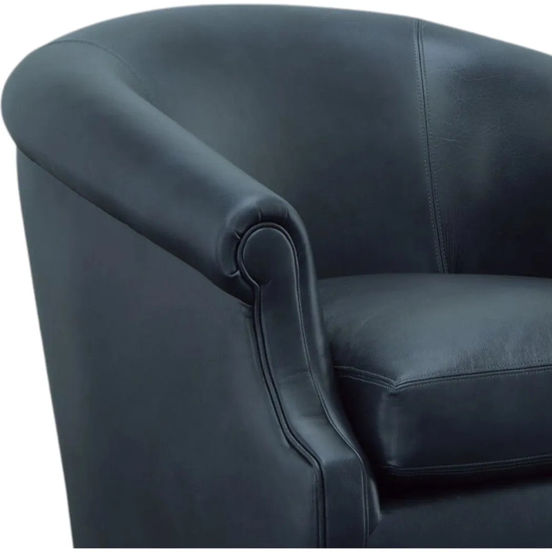 Black Leather Swivel Club Chair Seattle