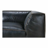 Black Nubuck Leather Corner Chair Antique Black Modular Modular Components LOOMLAN By Moe's Home