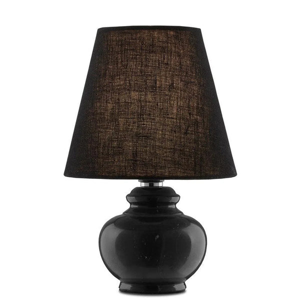 Black Piccolo Black Mini Table Lamp Table Lamps LOOMLAN By Currey & Co