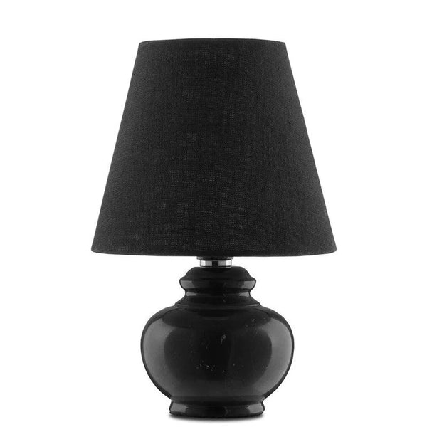 Black Piccolo Black Mini Table Lamp Table Lamps LOOMLAN By Currey & Co