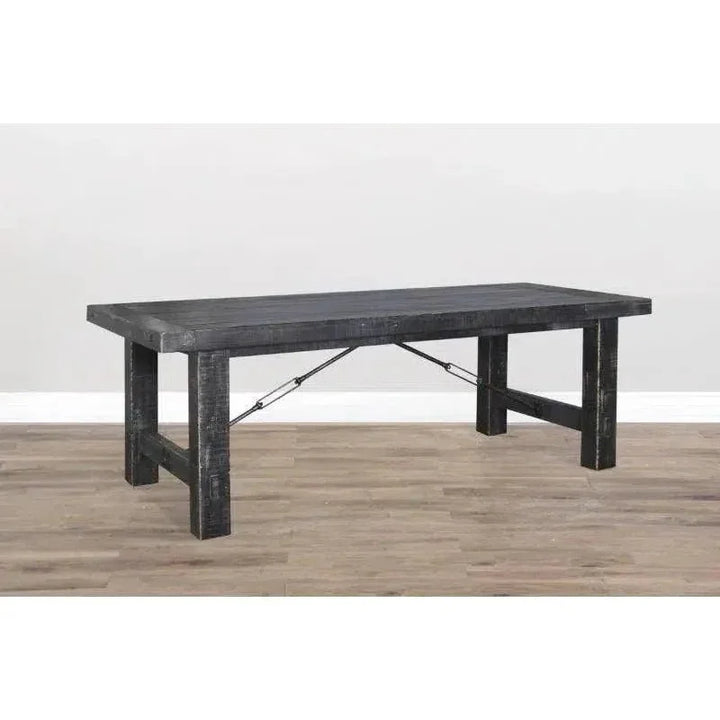 Black Sand Extension Table Black-Dining Tables-Sunny D-LOOMLAN