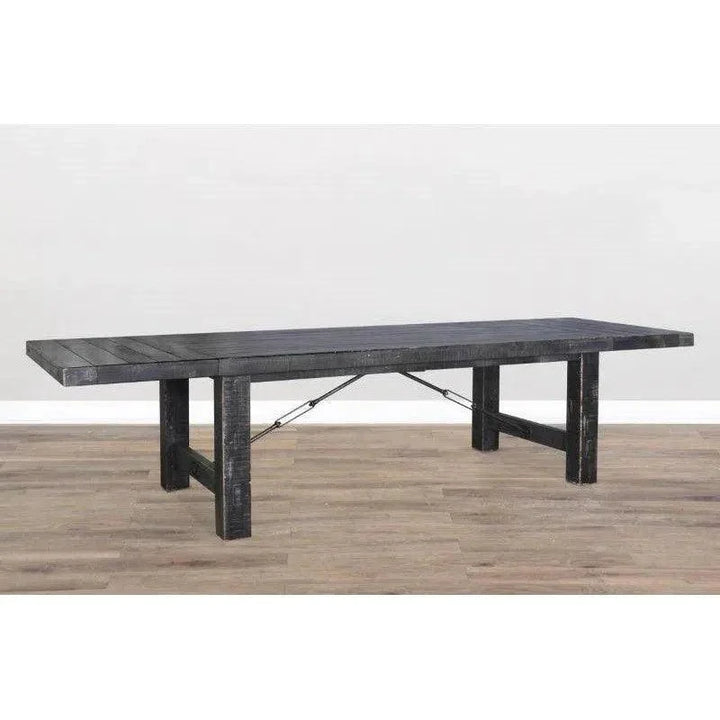 Black Sand Extension Table Black-Dining Tables-Sunny D-LOOMLAN