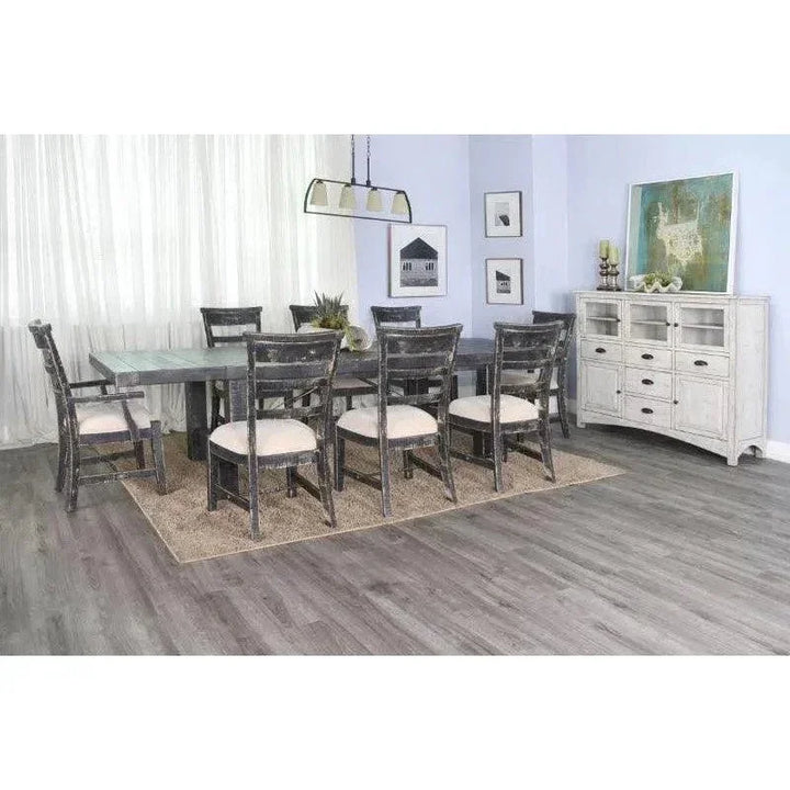 Black Sand Extension Table Black-Dining Tables-Sunny D-LOOMLAN