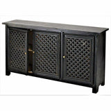 Black Sideboard with 3 Doors & Brass Knobs