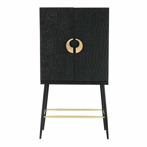 Black and Gold Retro Bar Liquor Cabinet Home Bar Cabinets LOOMLAN By Moe's Home