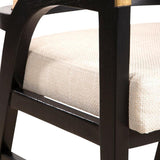 Black Royce Linen Upholstered Modern Counter Stool