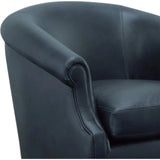 Black Leather Swivel Club Chair Seattle