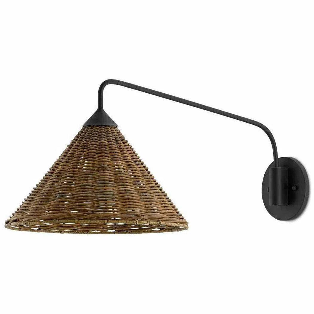 Blacksmith Natural Basket Swing Arm Sconce