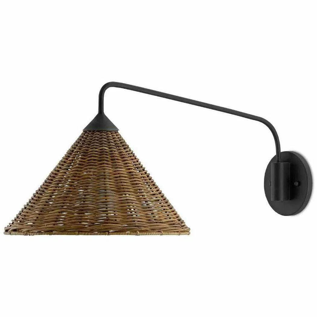 Blacksmith Natural Basket Swing Arm Sconce