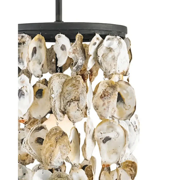 Blacksmith Natural Oyster Shell Stillwater Pendant - LOOMLAN - Currey & Co - Pendants