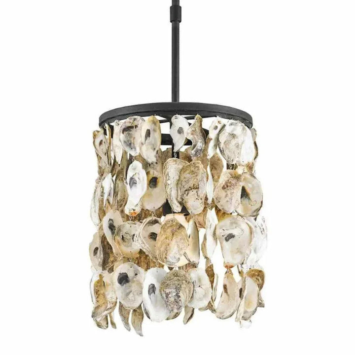 Blacksmith Natural Oyster Shell Stillwater Pendant - LOOMLAN - Currey & Co - Pendants