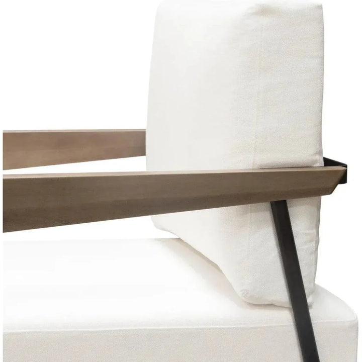 Blair Accent Chair in White Fabric - LOOMLAN - Diamond Sofa - Accent Chairs