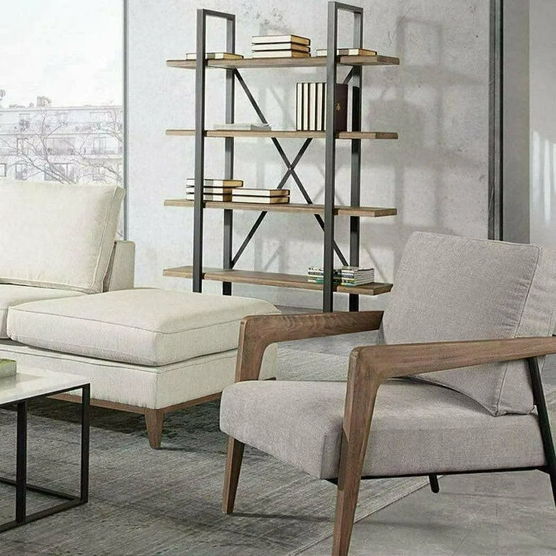 Blair Modern Grey Fabric Wood Arm Accent Chair For Living Room Club Chairs LOOMLAN By Diamond Sofa