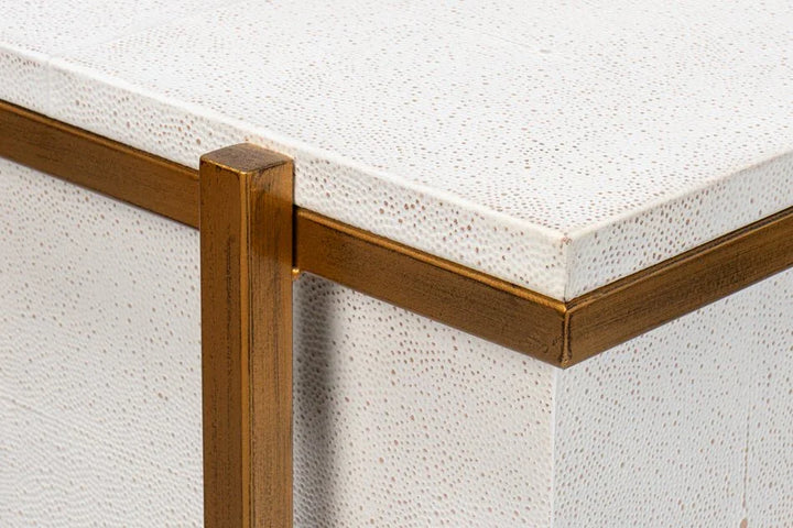 Blakely White Leather Nightstand - LOOMLAN - Sarreid - Nightstands