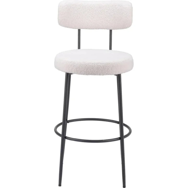 Blanca Barstool (Set of 2) Ivory - LOOMLAN - Zuo Modern - Bar Stools