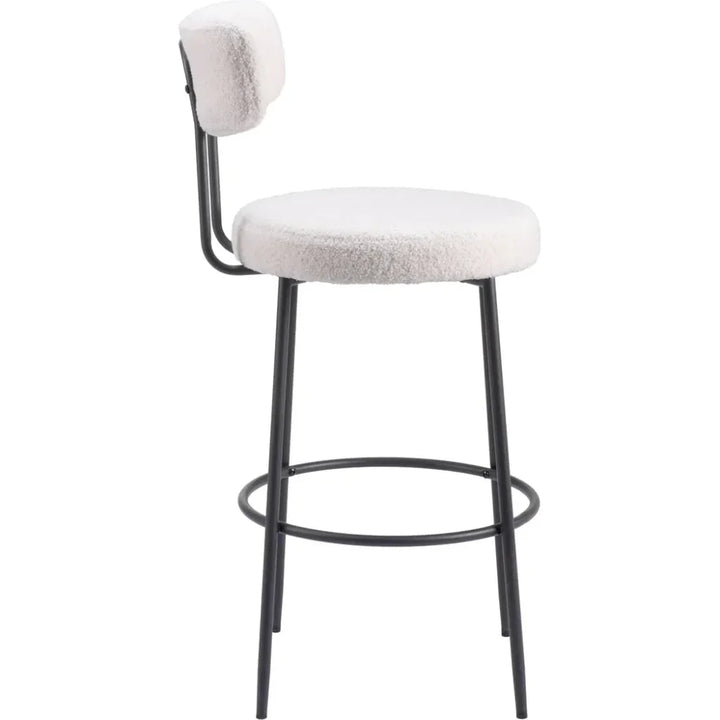 Blanca Barstool (Set of 2) Ivory - LOOMLAN - Zuo Modern - Bar Stools