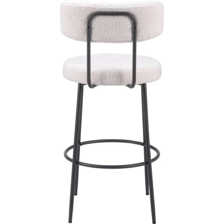 Blanca Barstool (Set of 2) Ivory - LOOMLAN - Zuo Modern - Bar Stools