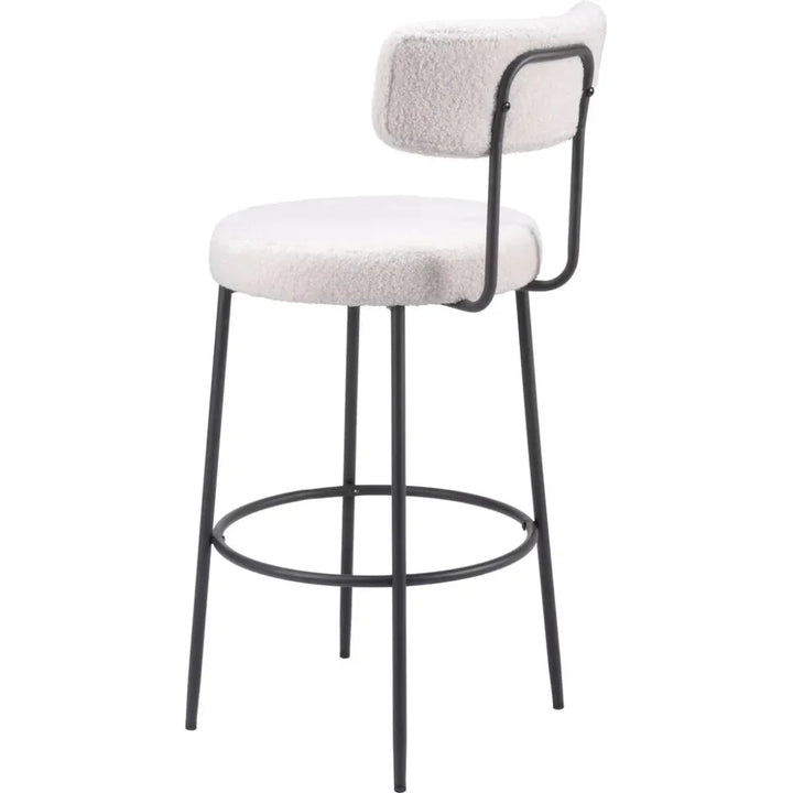Blanca Barstool (Set of 2) Ivory - LOOMLAN - Zuo Modern - Bar Stools