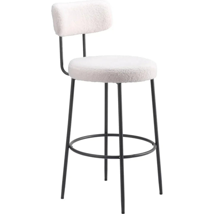 Blanca Barstool (Set of 2) Ivory - LOOMLAN - Zuo Modern - Bar Stools