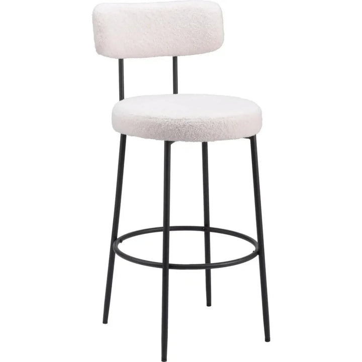 Blanca Barstool (Set of 2) Ivory - LOOMLAN - Zuo Modern - Bar Stools
