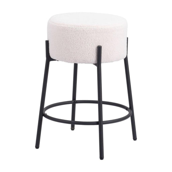 Blanche Ivory Fabric Counter Stool 2PC