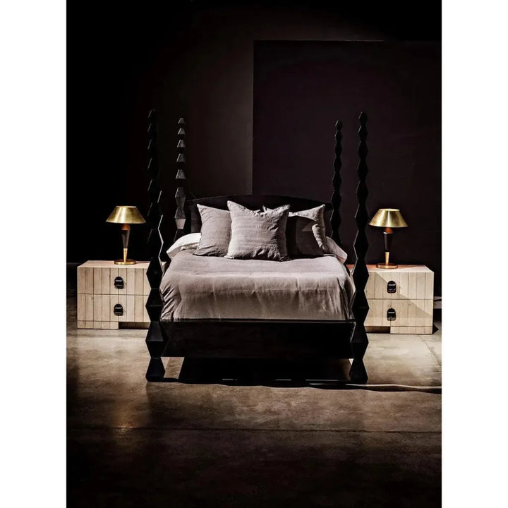 Blau Steel Table Lamp With Brass Finish - LOOMLAN - Noir - Table Lamps