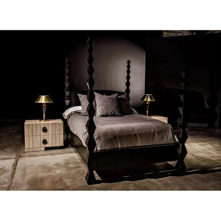 Blau Steel Table Lamp With Brass Finish - LOOMLAN - Noir - Table Lamps