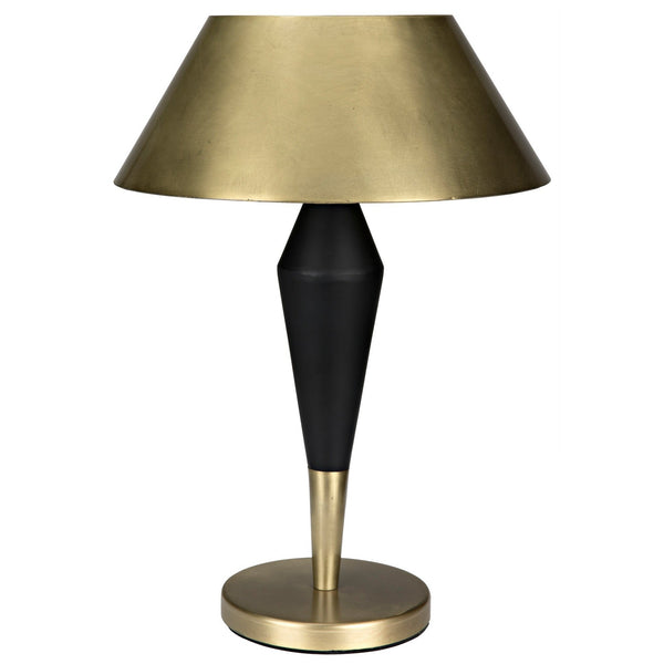 Blau Steel Table Lamp With Brass Finish-Table Lamps-Noir-LOOMLAN