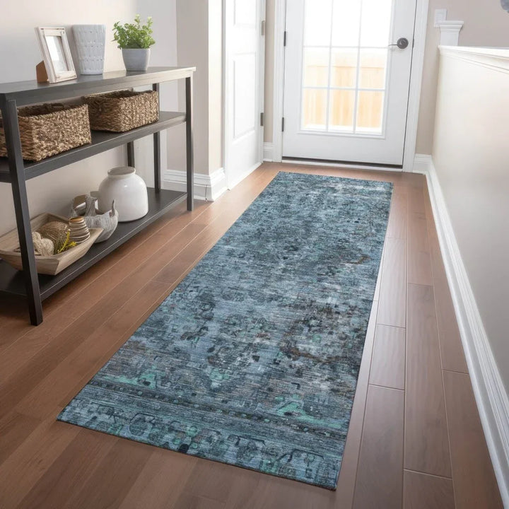 Blazura Blue Washable Indoor - Outdoor Rug - LOOMLAN - LOOMLAN Rugs - Outdoor Rugs