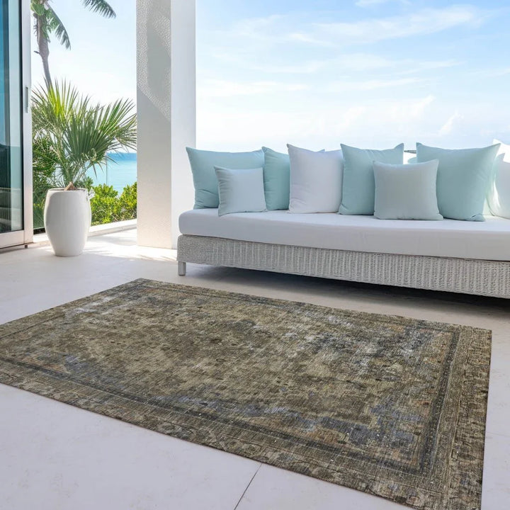 Blazura Brown Washable Indoor - Outdoor Rug - LOOMLAN - LOOMLAN Rugs - Outdoor Rugs
