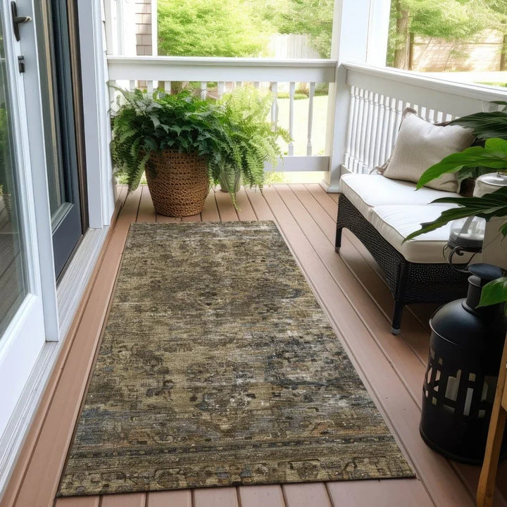 Blazura Brown Washable Indoor - Outdoor Rug - LOOMLAN - LOOMLAN Rugs - Outdoor Rugs