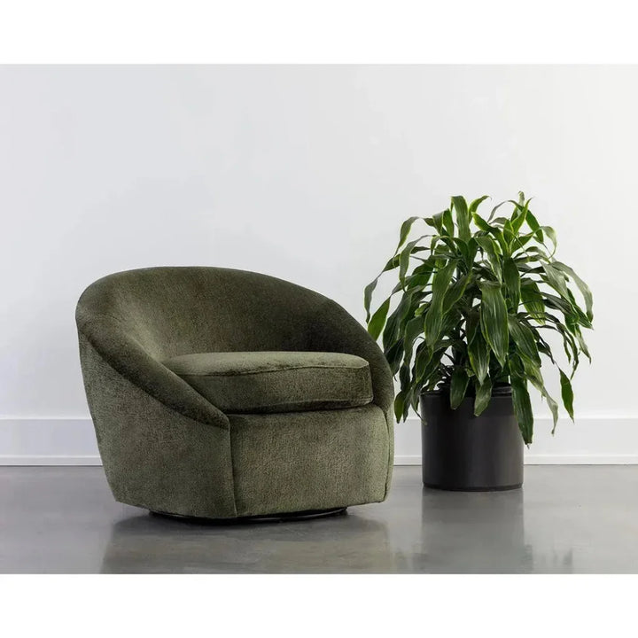 Bliss Fabric Swivel Lounge Chair - LOOMLAN - SUNPAN - Club Chairs