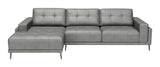 Bliss LAF Chaise Sectional Gray-Sectionals-Zuo Modern-LOOMLAN