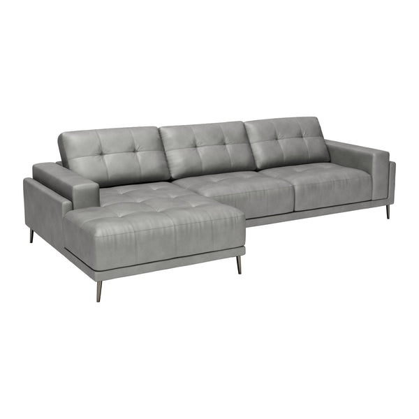 Bliss LAF Chaise Sectional Gray-Sectionals-Zuo Modern-LOOMLAN