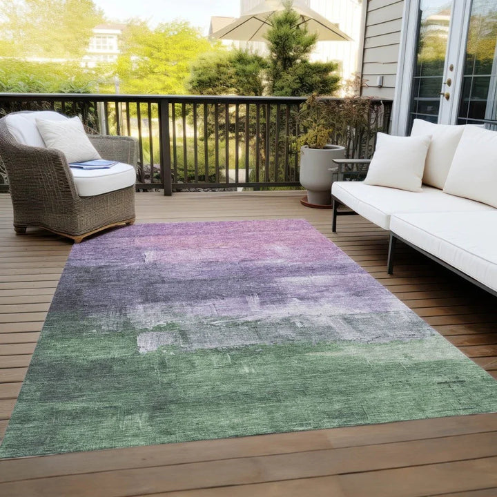 Bloometra Purple Washable Indoor - Outdoor Rug - LOOMLAN - LOOMLAN Rugs - Outdoor Rugs
