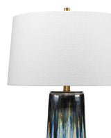 Blue Ceramic Brushstroke Table Lamp Table Lamps LOOMLAN By Jamie Young