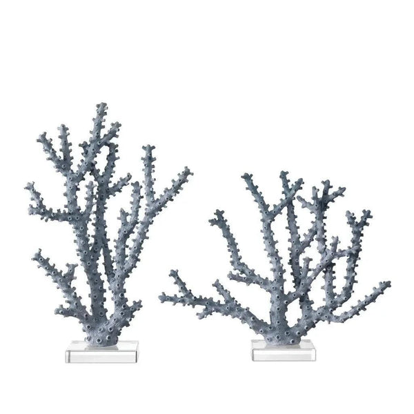 Blue Coral Set of 2 - LOOMLAN - Currey & Co - Statues & Sculptures